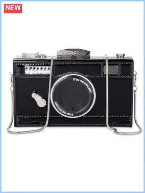PU Leather Camera Shaped Crossbody Shoulder Handbag Purse